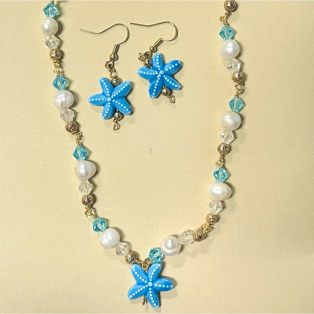 Mermaid starfish earring and necklace set 🧜🏼‍♀️
